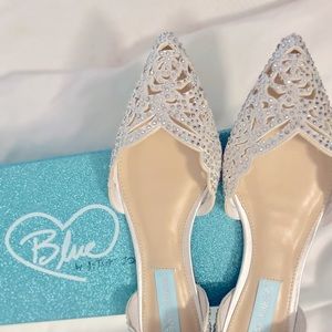 Betsy Johnson Blue wedding shoes Size 6.5 never worn!